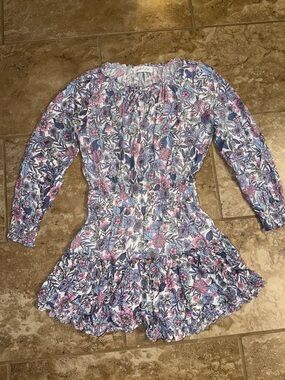 Petal & Pup White Floral Maxi Dress with Pink and Blue Accents